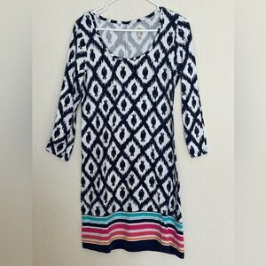 Lilly Pulitzer Dress Women’s Size M cotton navy and white